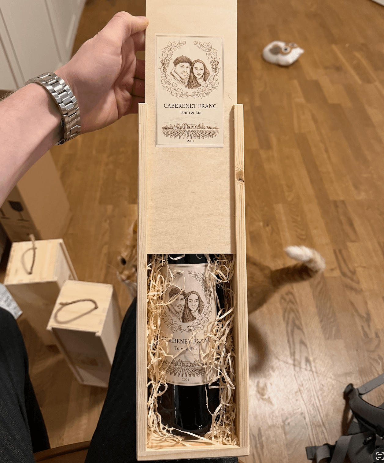 Verschenkter personalisierter Wein